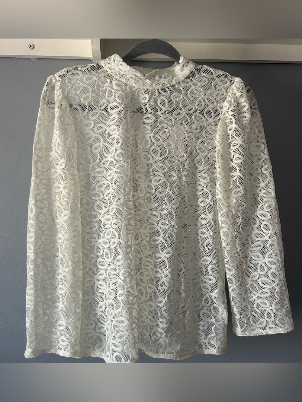 GAP Cream Lace Shirt with Eyelet Pattern